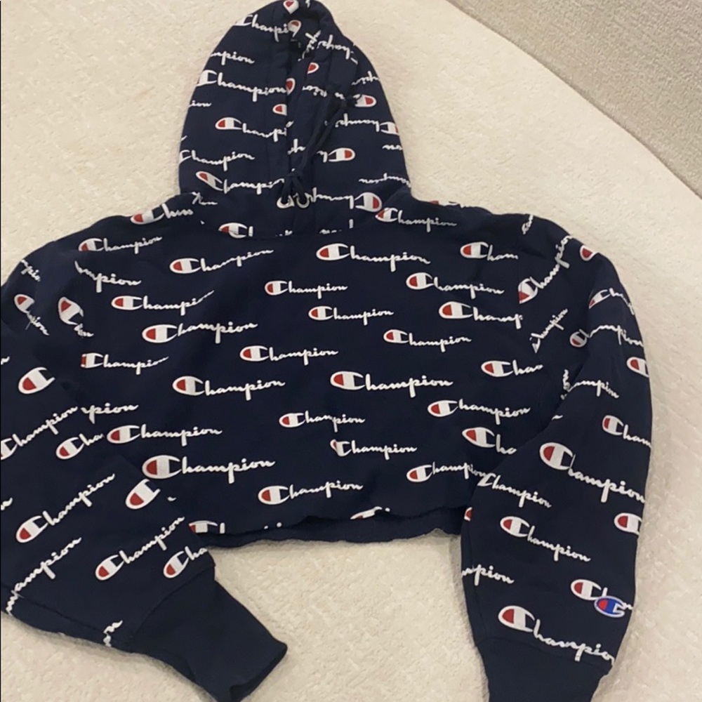 Champion cropped logo hoodie